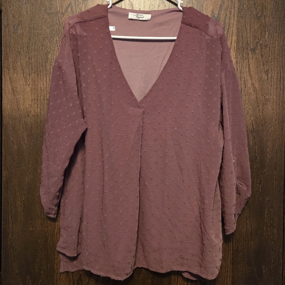 Beacon Apparel Dot Blouse NWOT